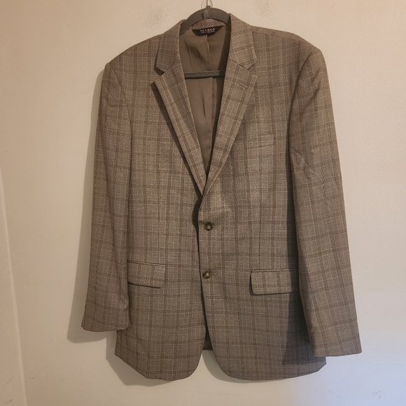 Jos A Bank Reserve 42L 100% Wool Traveler Blazer Check Plaid Windowpane  Long - Picture 2 of 13